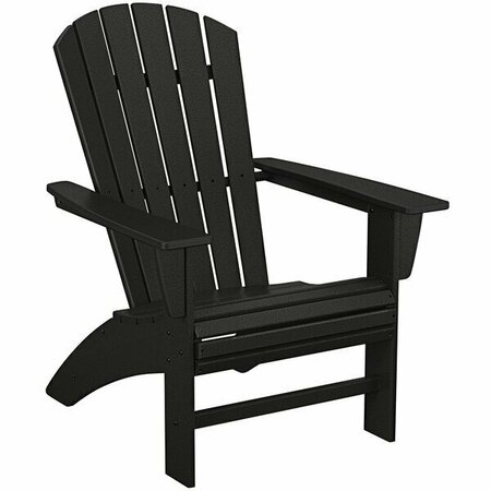 POLYWOOD Nautical Black Curveback Adirondack Chair 633AD610BL